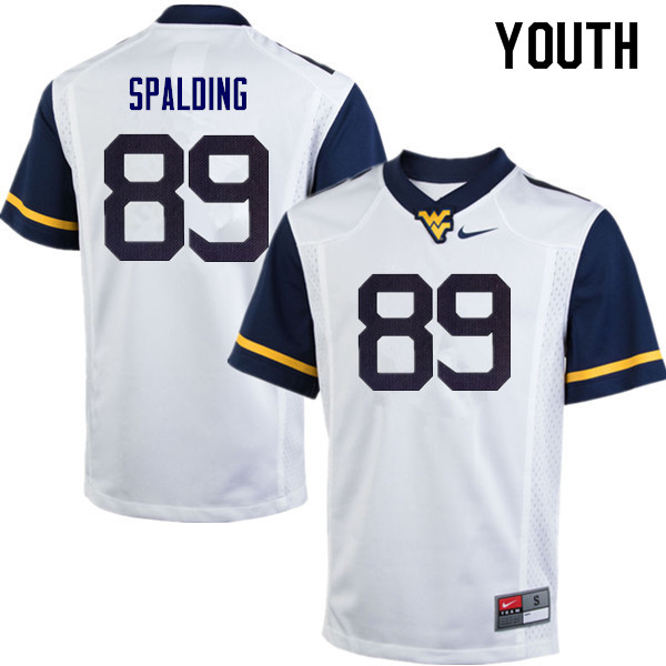 NCAA Youth Dillon Spalding West Virginia Mountaineers White #89 Nike Stitched Football College Authentic Jersey GH23K25KI